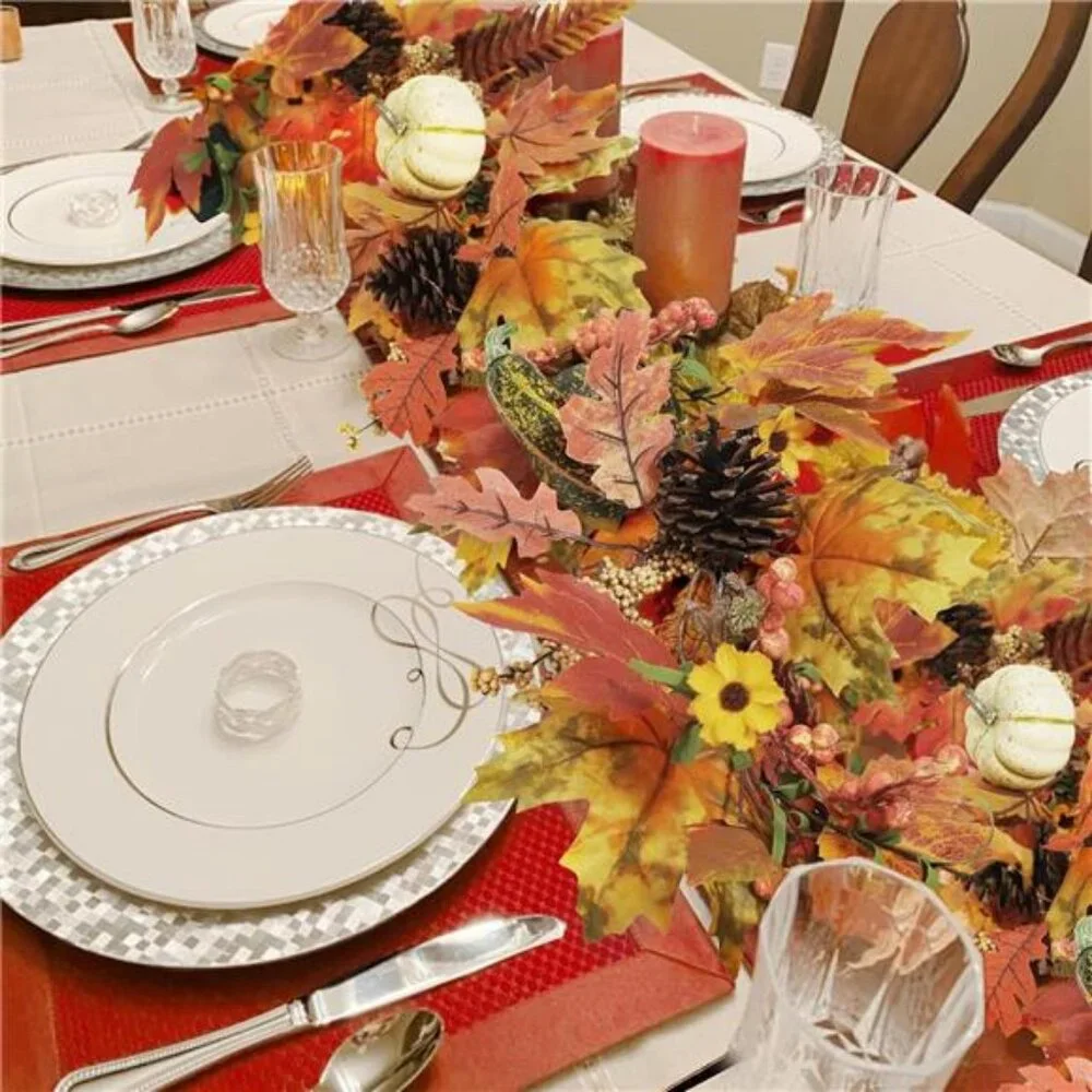 Fall Garland - 6 Ft Maple Leaf Pumpkin Berry Garland - Fall Decor
